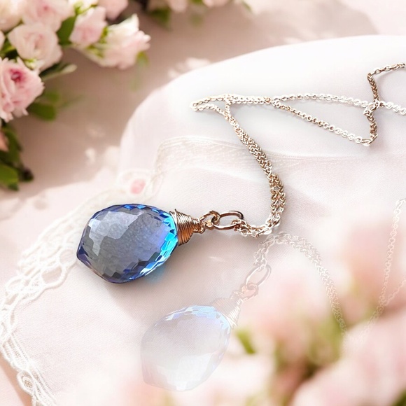 Wire Wrapped Tanzanite Pendant 14k Rose Gold Filled , December Birthstone - Picture 7 of 8